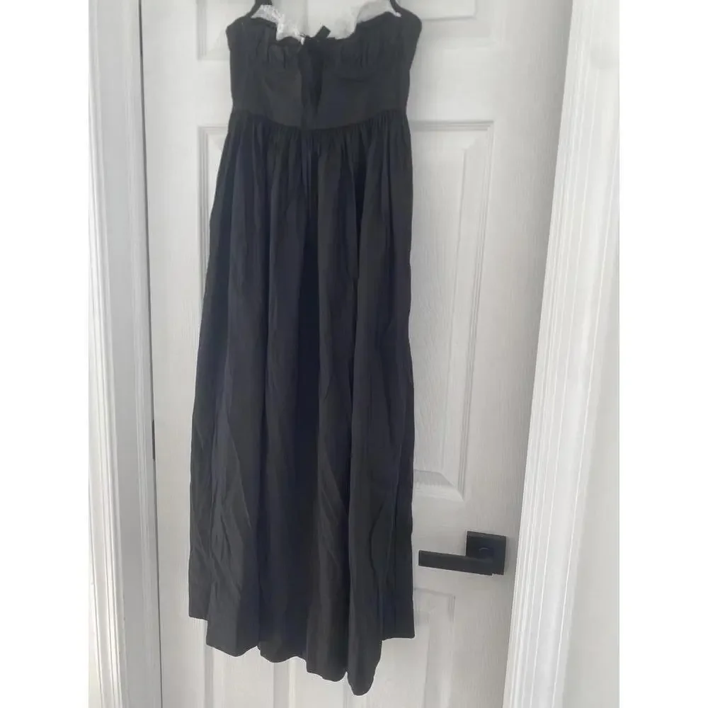 Anthropologie x For love and lemons - Black Midi Dress, Lace Trim, size XS - Picture 6 of 11